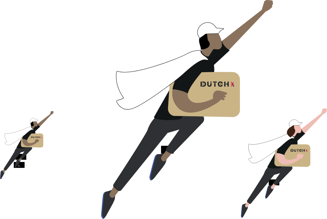 illustration of delivery people as superheroes